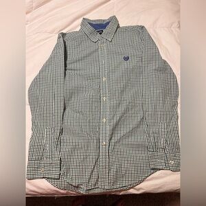 Chaps Green and Blue Plaid Button Down Shirt